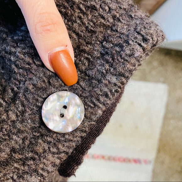 Eileen Fisher Wool Alpaca Blend Brown Cardigan - Picture 7 of 10